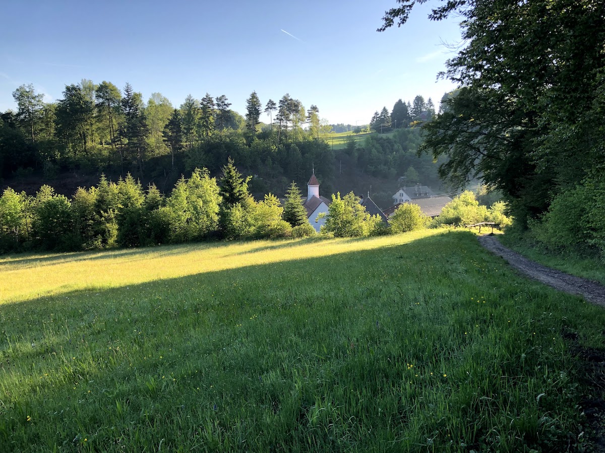 Abbaye de Montheron dans la forêt